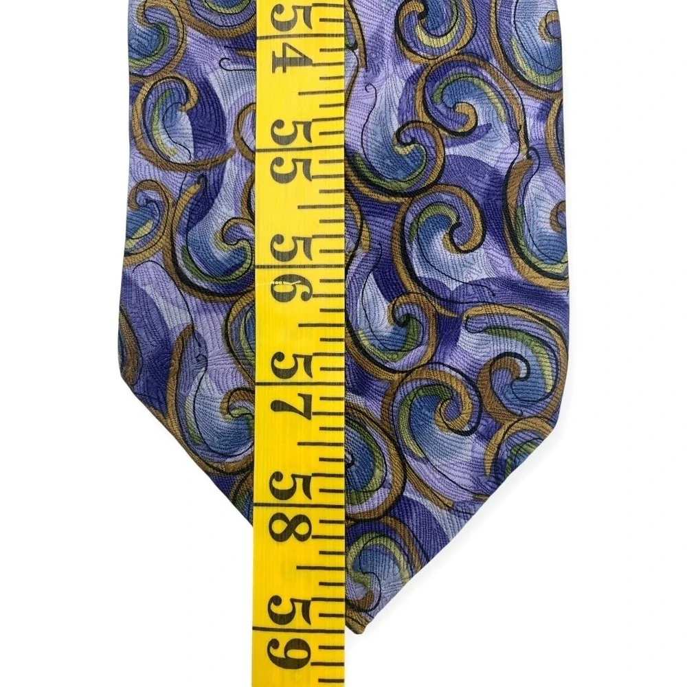 J. Garcia 100% Silk Ties Lot‎ 3 Abstract Pattern Blue Yellow Brown